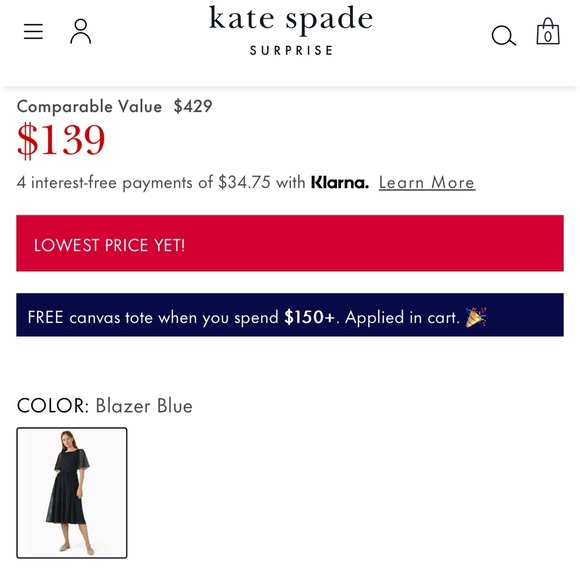 *NWT* Kate Spade Flutter Sleeve dress (size 6) - Picture 6 of 6